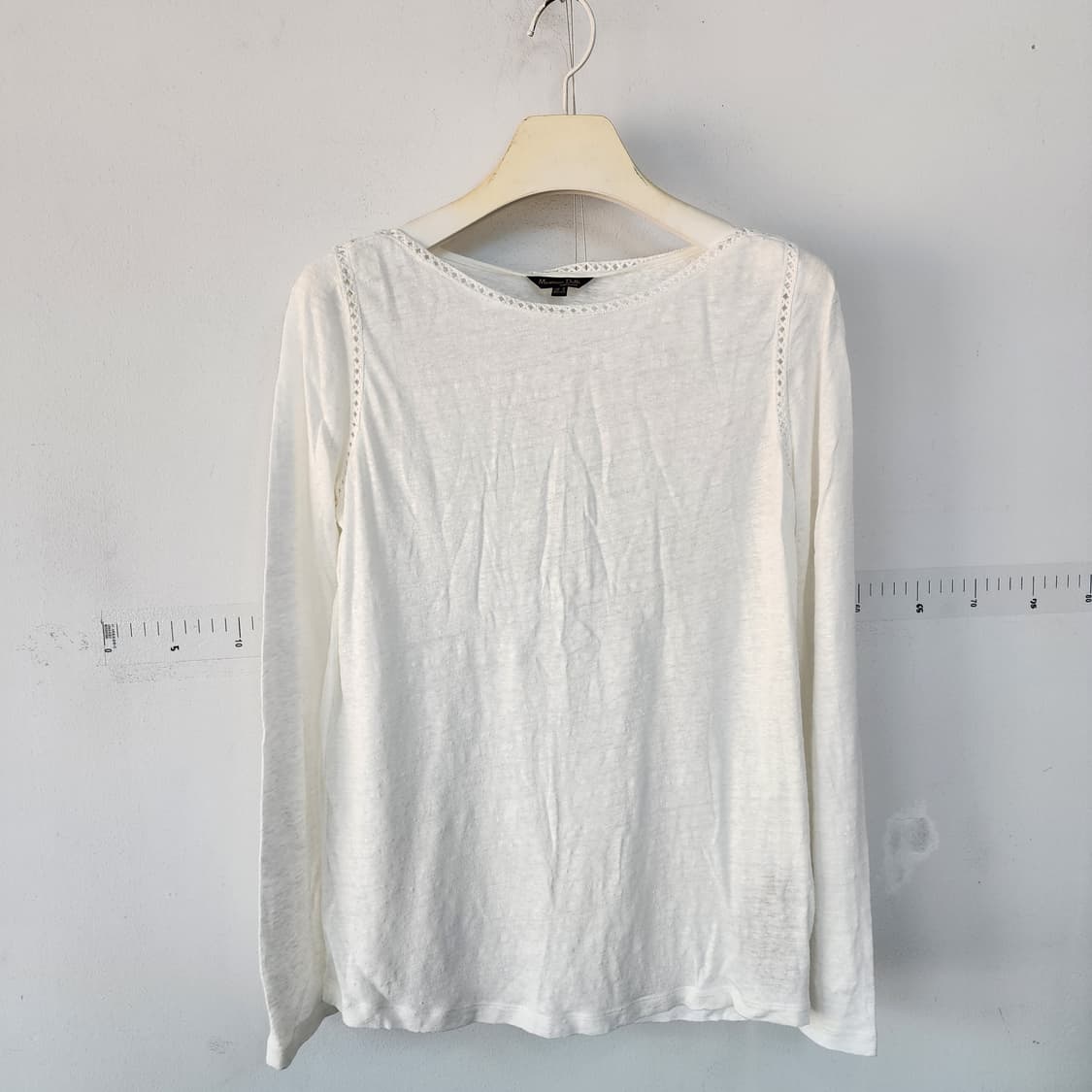 마시모두띠 화이트 린넨 긴팔 티셔츠 상품이미지1