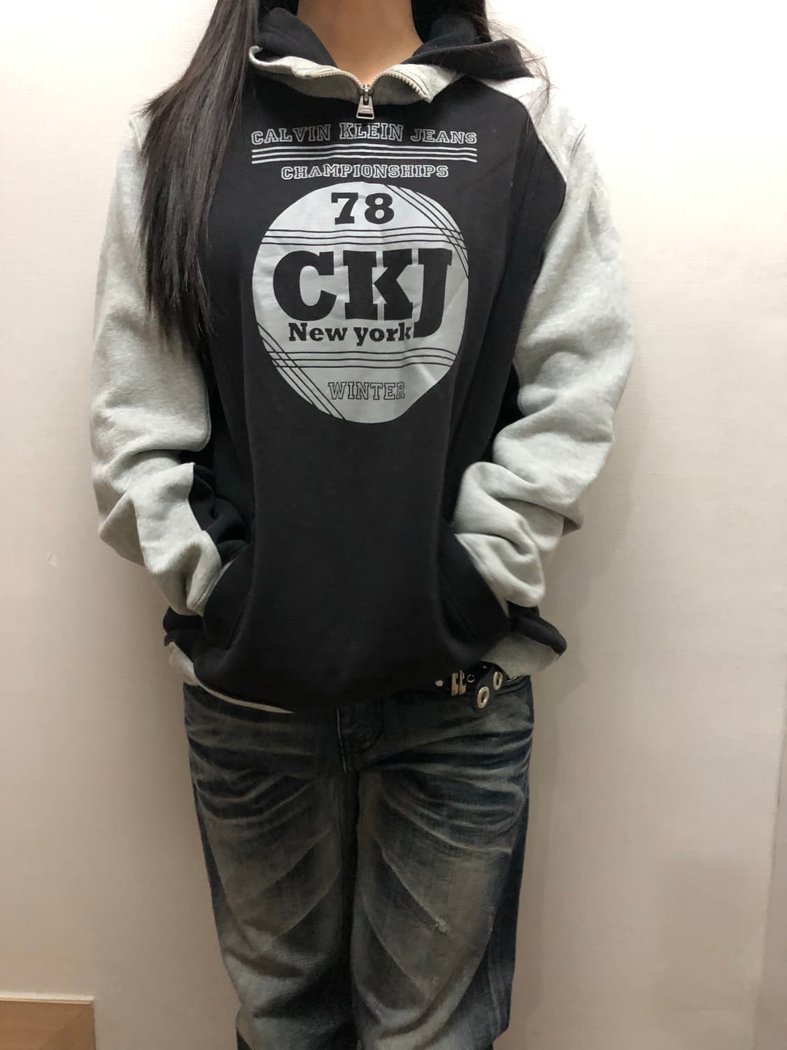 빈티지 캘빈클라인 블랙 후디 상품이미지4