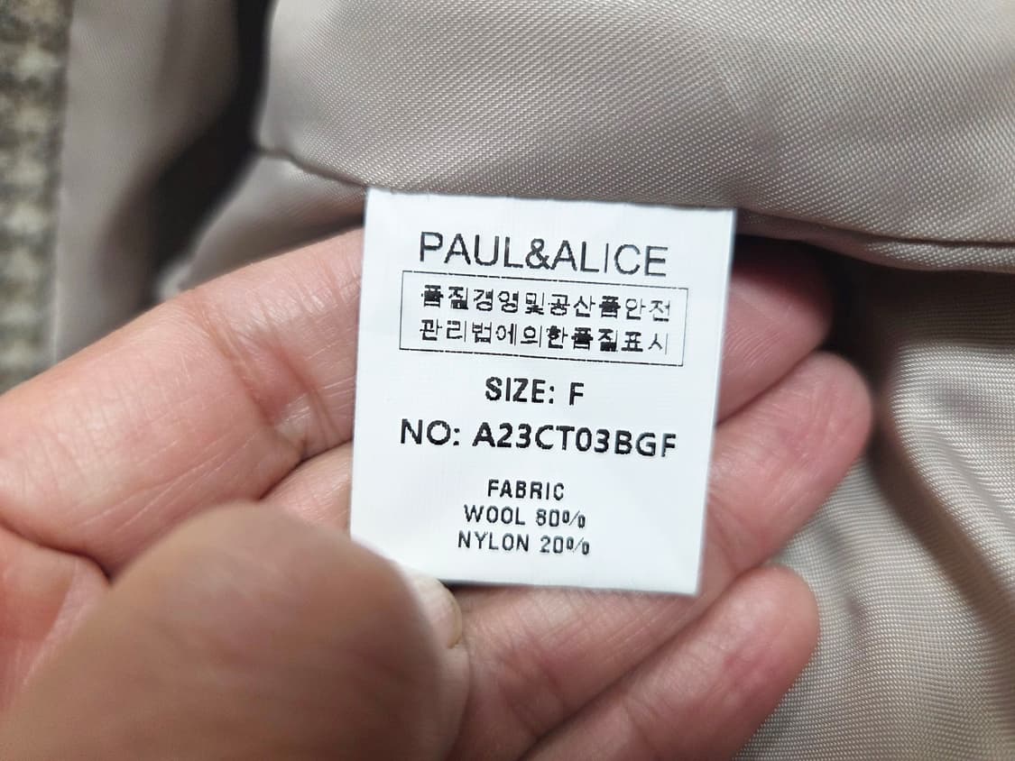 폴앤앨리스(P/A) 체크 울코트 55-66 새상품 상품이미지10