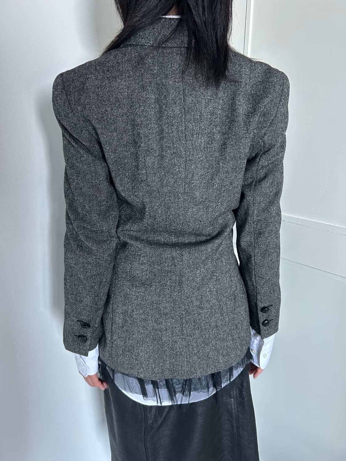 Grey Fitted Button Jacket / 빈티지 슬림핏 자켓 상품이미지3