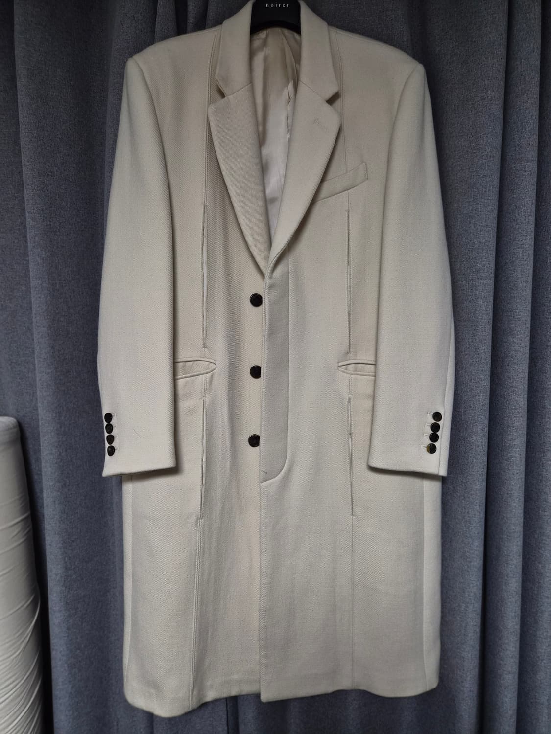 송지오옴므 울 아이보리 롱 코트 팝니다 우영미 타임옴므 솔리드옴므 상품이미지2