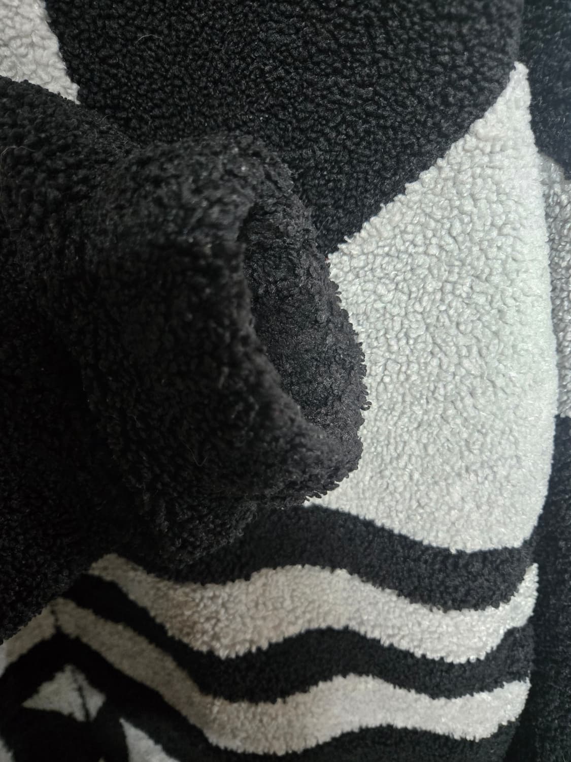 아디다스 블랙/회색 트레포일 뽀글이 자켓2XL 상품이미지6