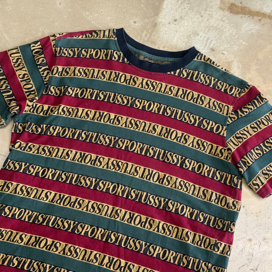 S 스투시 스포츠 스트라이프 반팔 티셔츠 상품이미지1