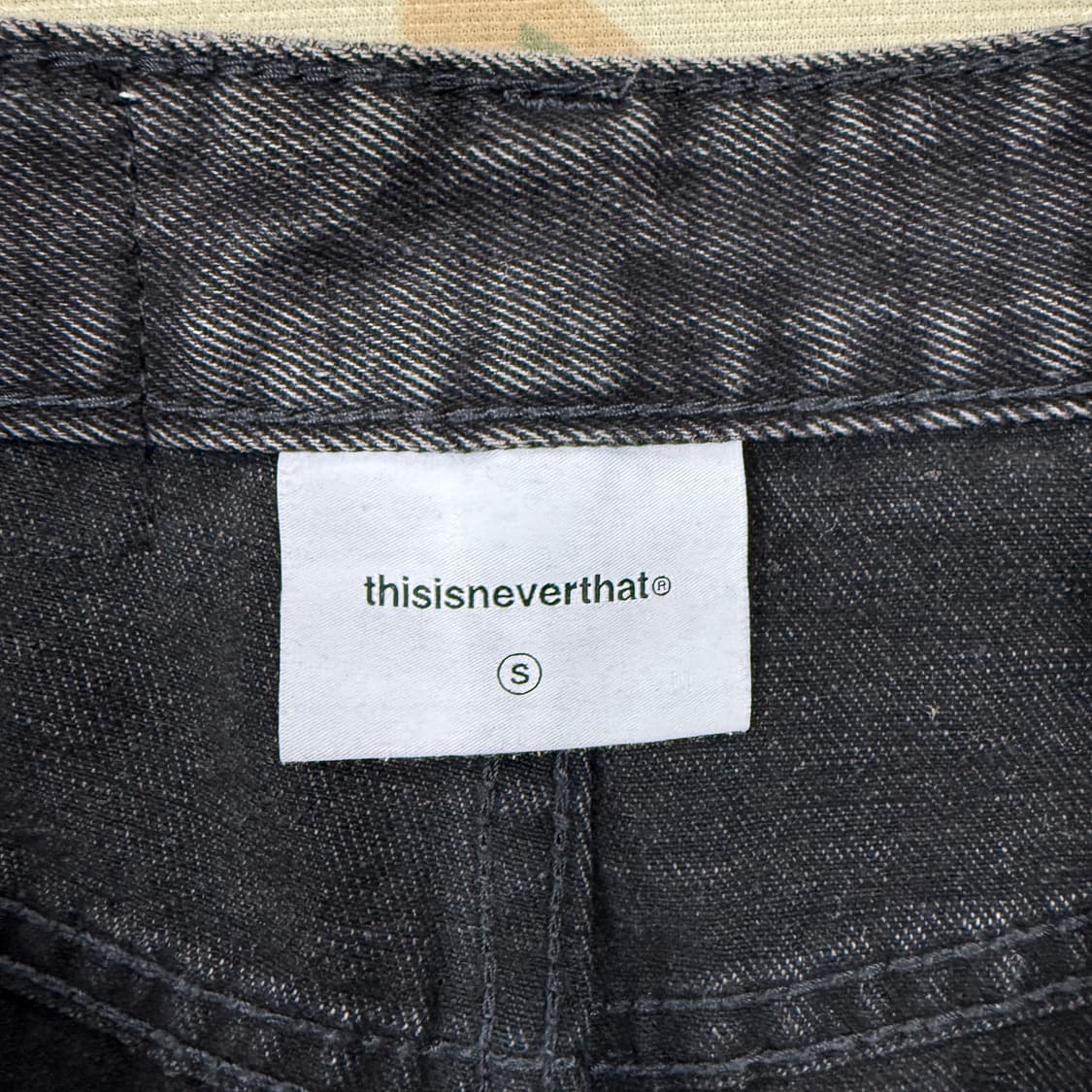 (S)디스이즈네버댓  흑청 더블니 데님팬츠 상품이미지3