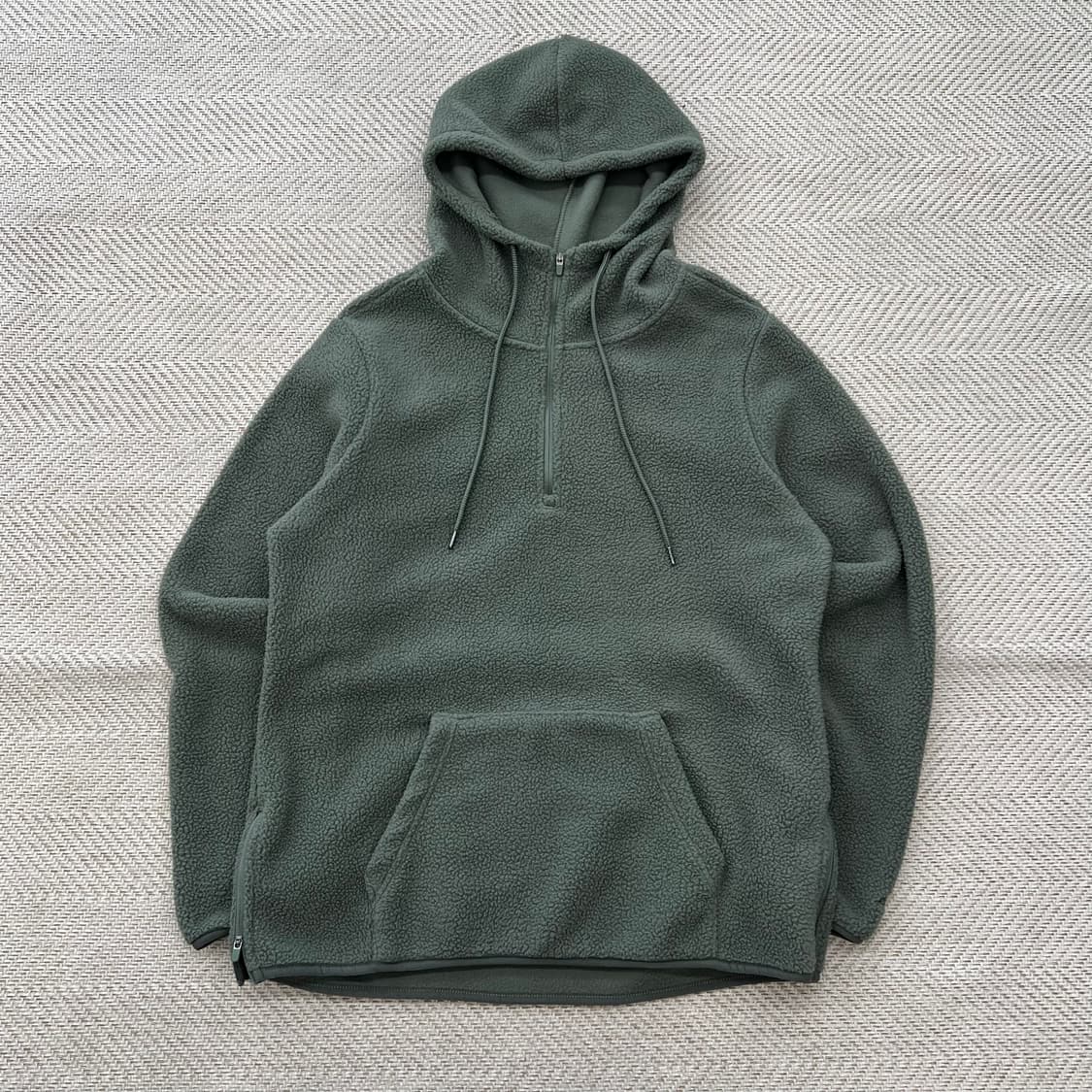 에디바우어 플리스 반집업 후드티 r2923   상품이미지1