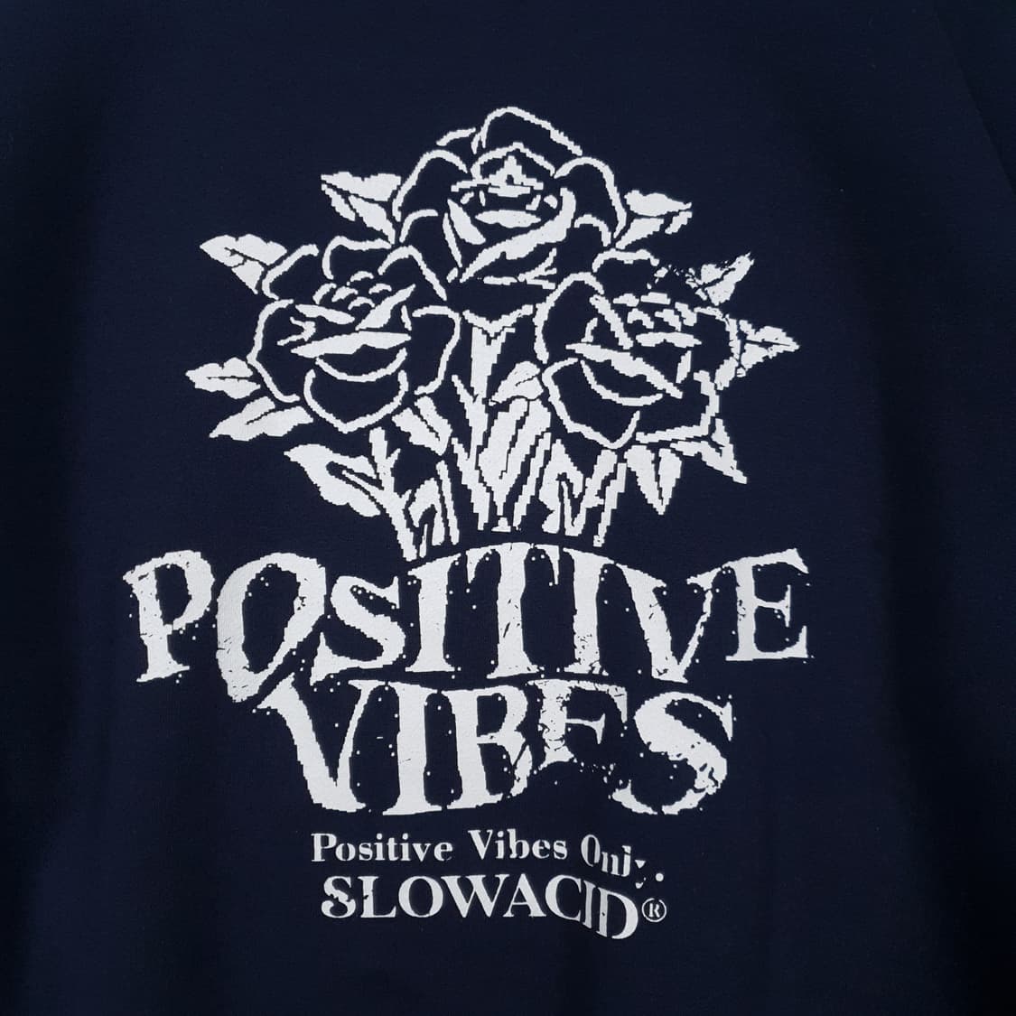 M) 슬로우애시드 신형 22FW 플라워 오버핏 맨투맨 스웻셔츠 네이비 상품이미지2