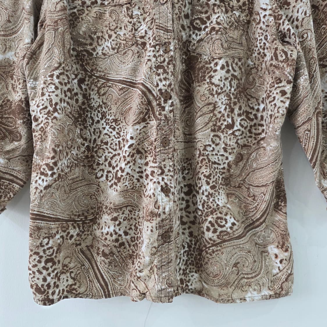 erika 브라운 페이즐리 패턴 7부 셔츠 상품이미지4