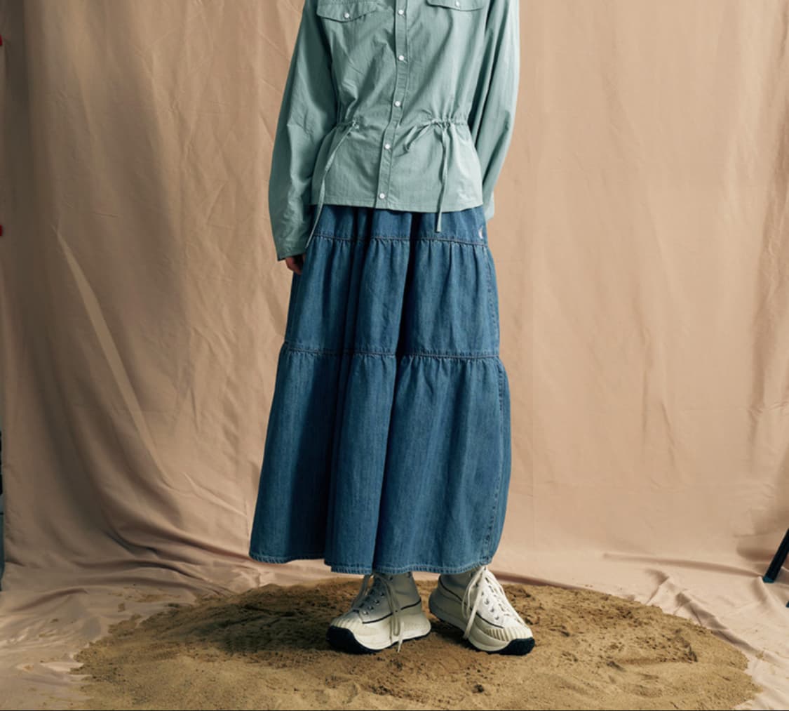 오프그리드 OG 헤리티지 데님 롱 스커트 S - 블루 상품이미지1