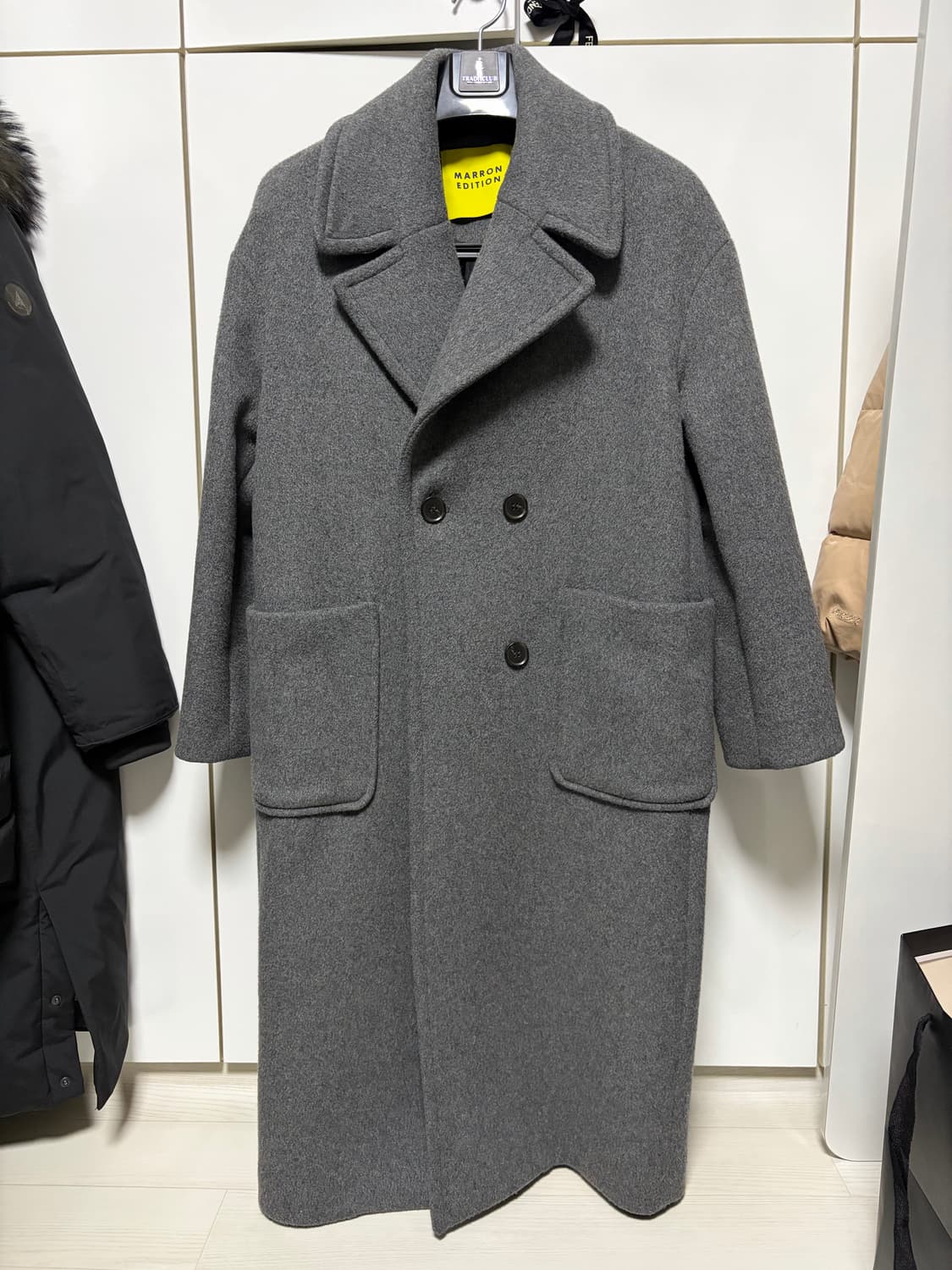 마론에디션 여성 그레이 더블코트 상품이미지1
