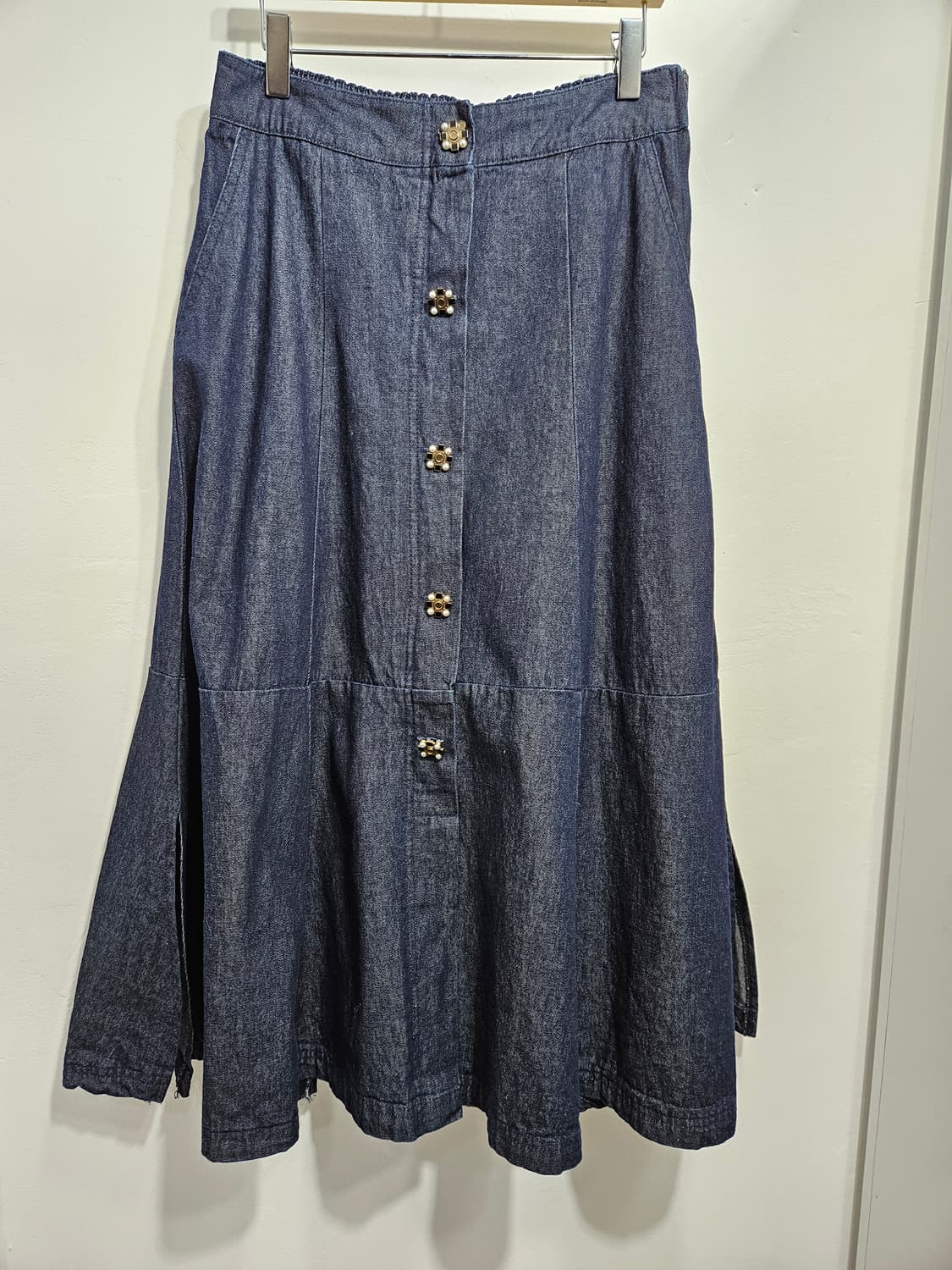 까사렐(cacharel) 슬릿 A라인 데님 스커트 상품이미지8