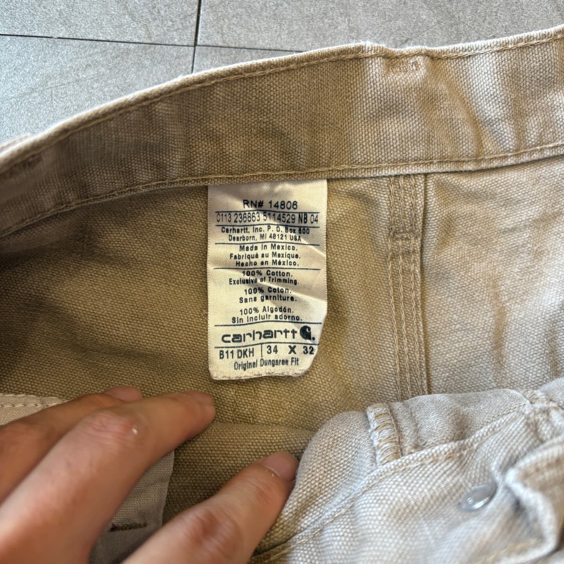 칼하트 정품 오리지널 라이트 베이지 카펜터 팬츠  상품이미지10