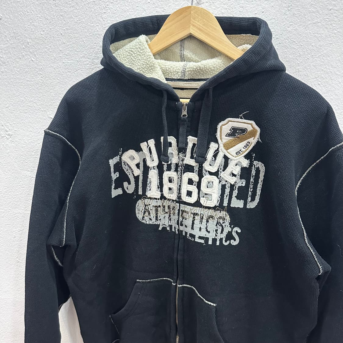 J.America 스티치 자수 와플 쉐르파 후드 집업L 상품이미지9