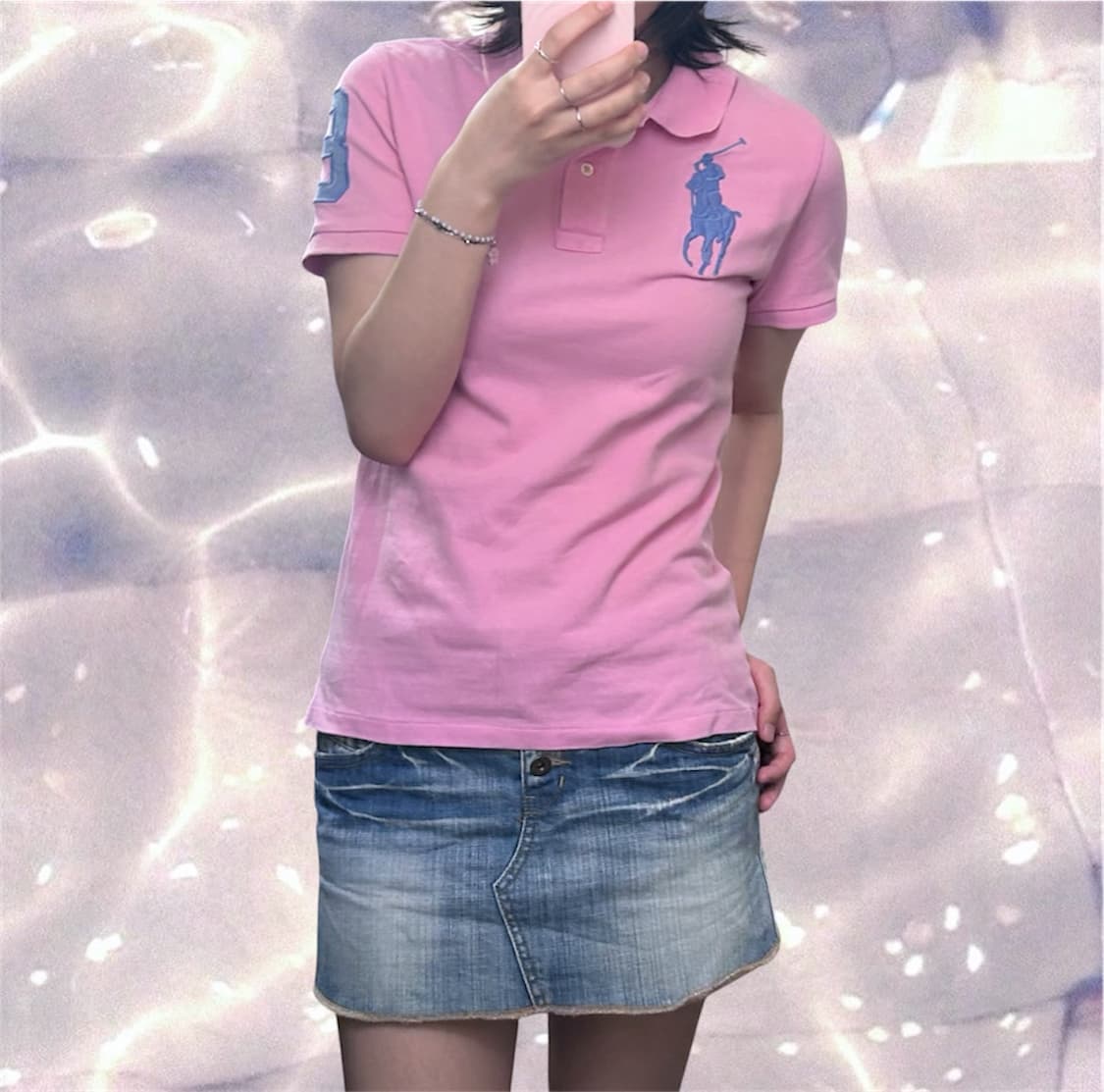 폴로 랄프로렌 빅포니 치프키프 르세라핌 반팔 카라 티셔츠 핑크 L 상품이미지5