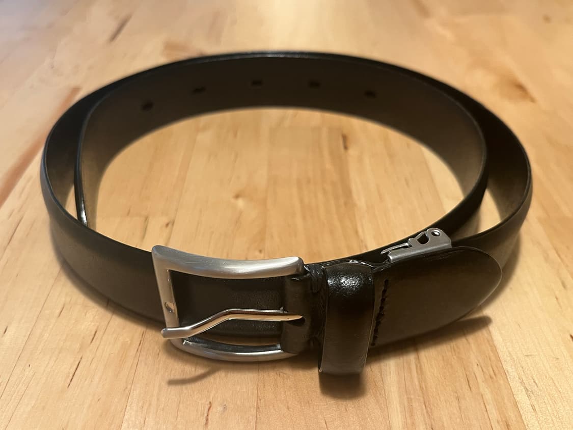 [컨디션 최상] 클래식 블랙 가죽 벨트 - 실버 사각 버클 (정장/슬랙스 상품이미지7