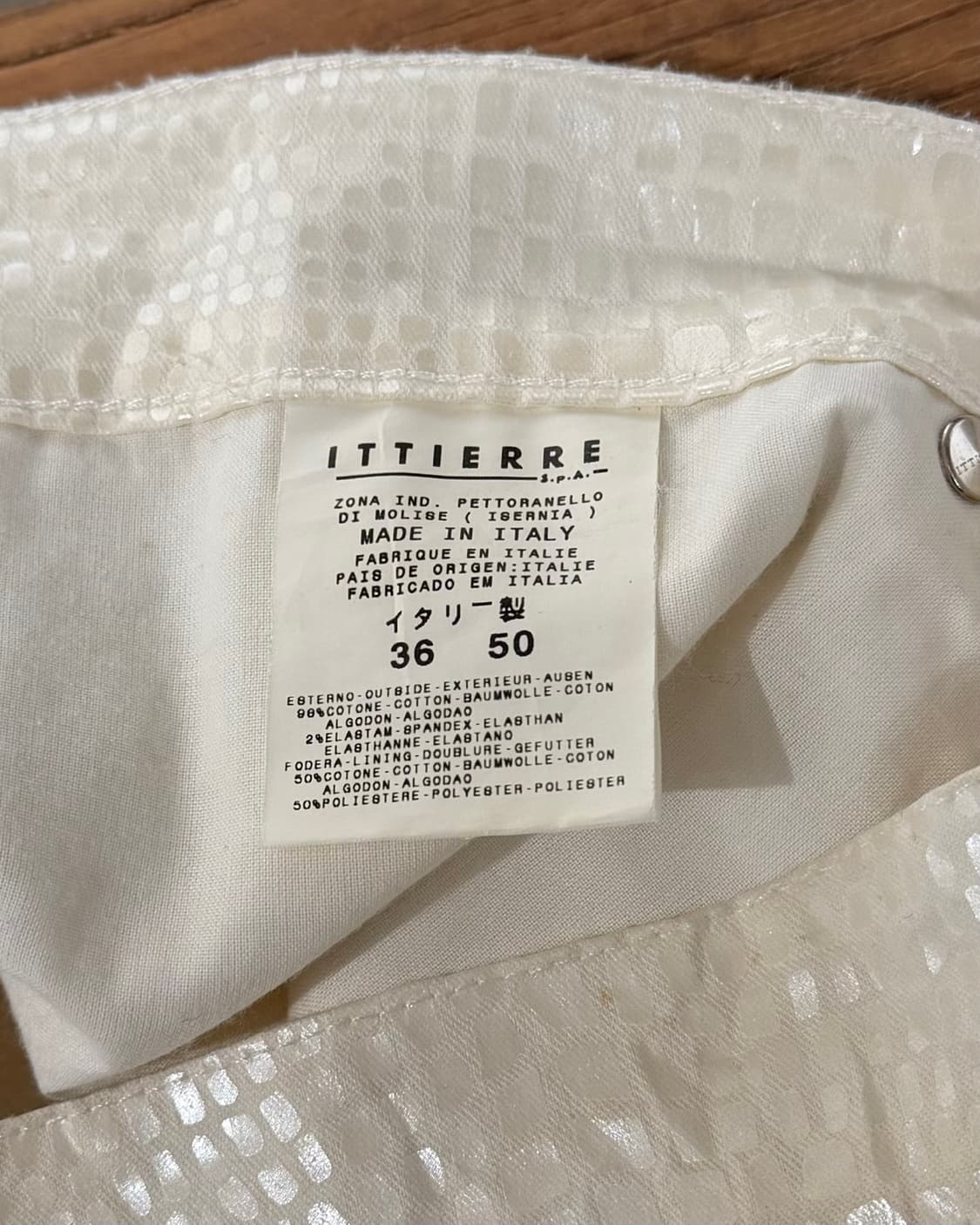 베르사체 진스 꾸뛰르 아이보리 악어가죽 텍스쳐 와이드 팬츠 상품이미지7