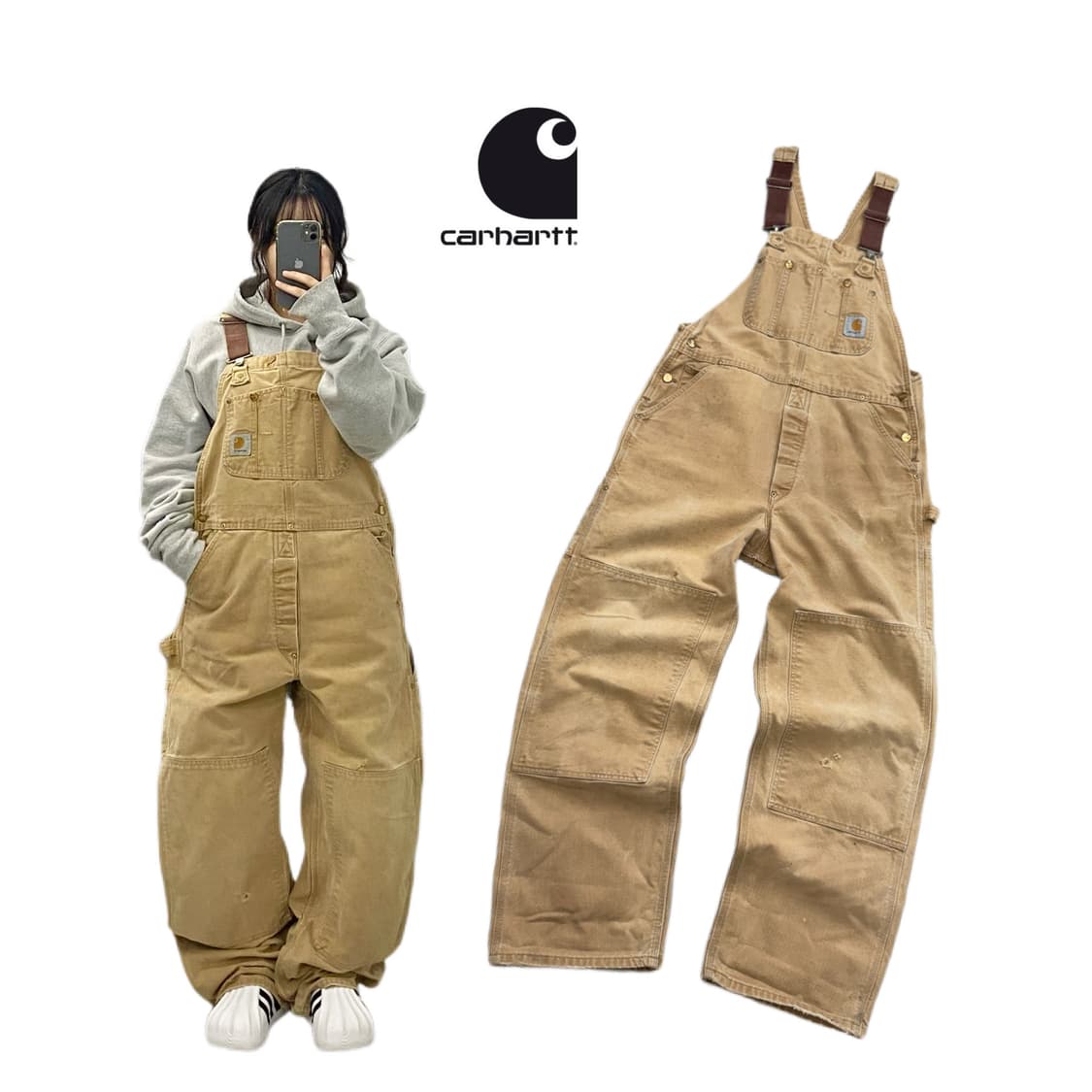 칼하트 OG 덕캔버스 와이드 워크 멜빵 오버롤  상품이미지1