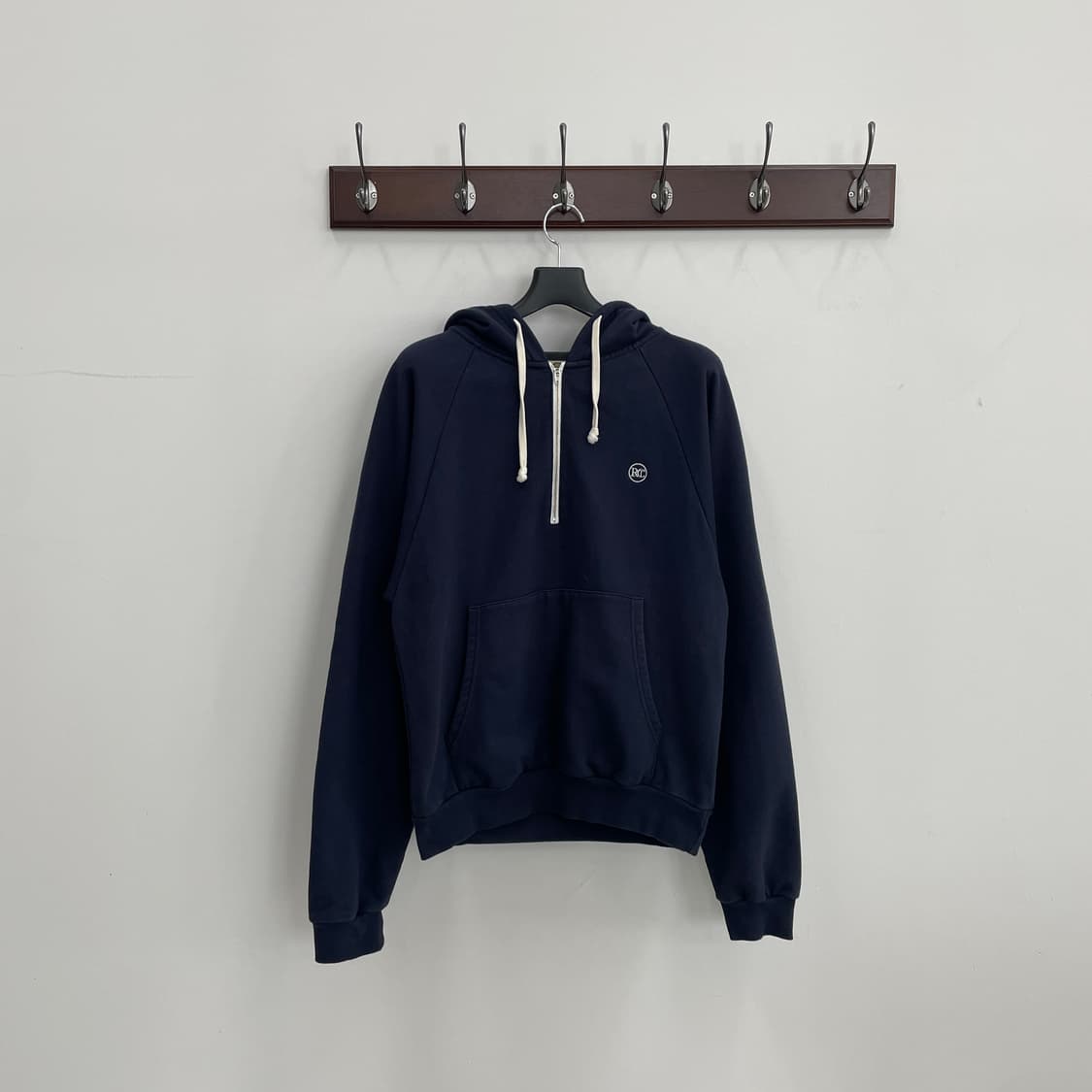 렉토 네이비 쿼터 집업 후드 상품이미지1