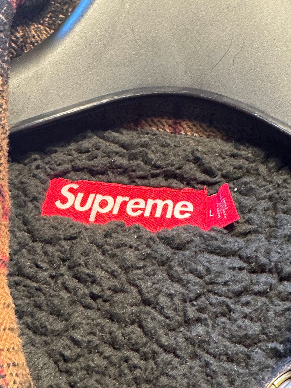 L - 슈프림 라인드 플란넬 스냅 셔츠 브라운 상품이미지5