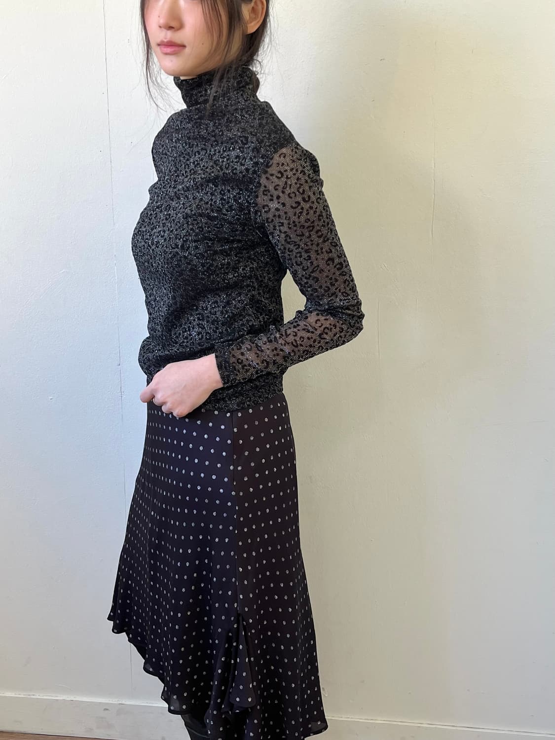 COMME CA DU MODE 도트 레이어드 스커트  상품이미지6