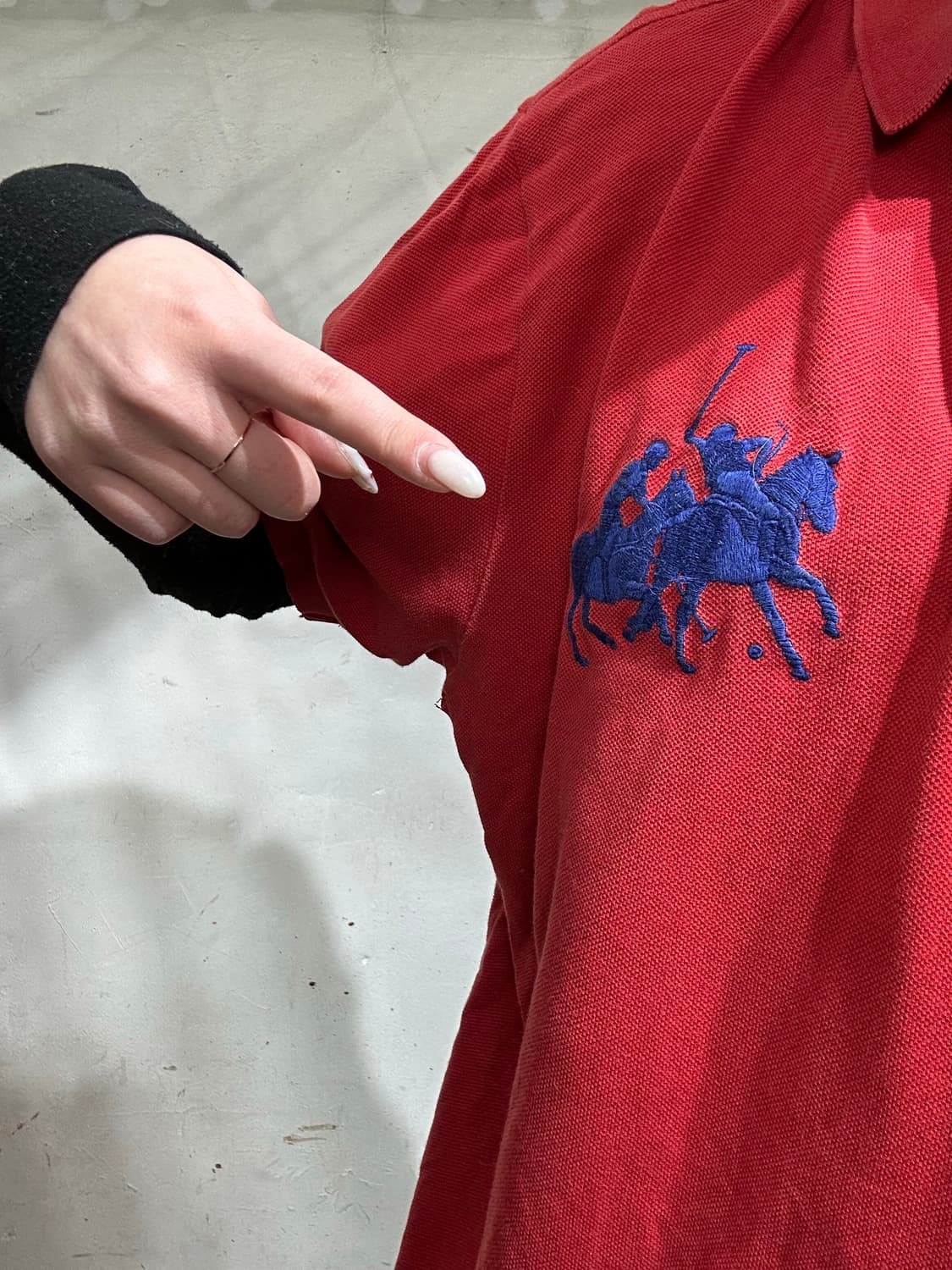 폴로 레드 빅 로고 커스텀 핏 반팔 카라티 XXL 상품이미지4