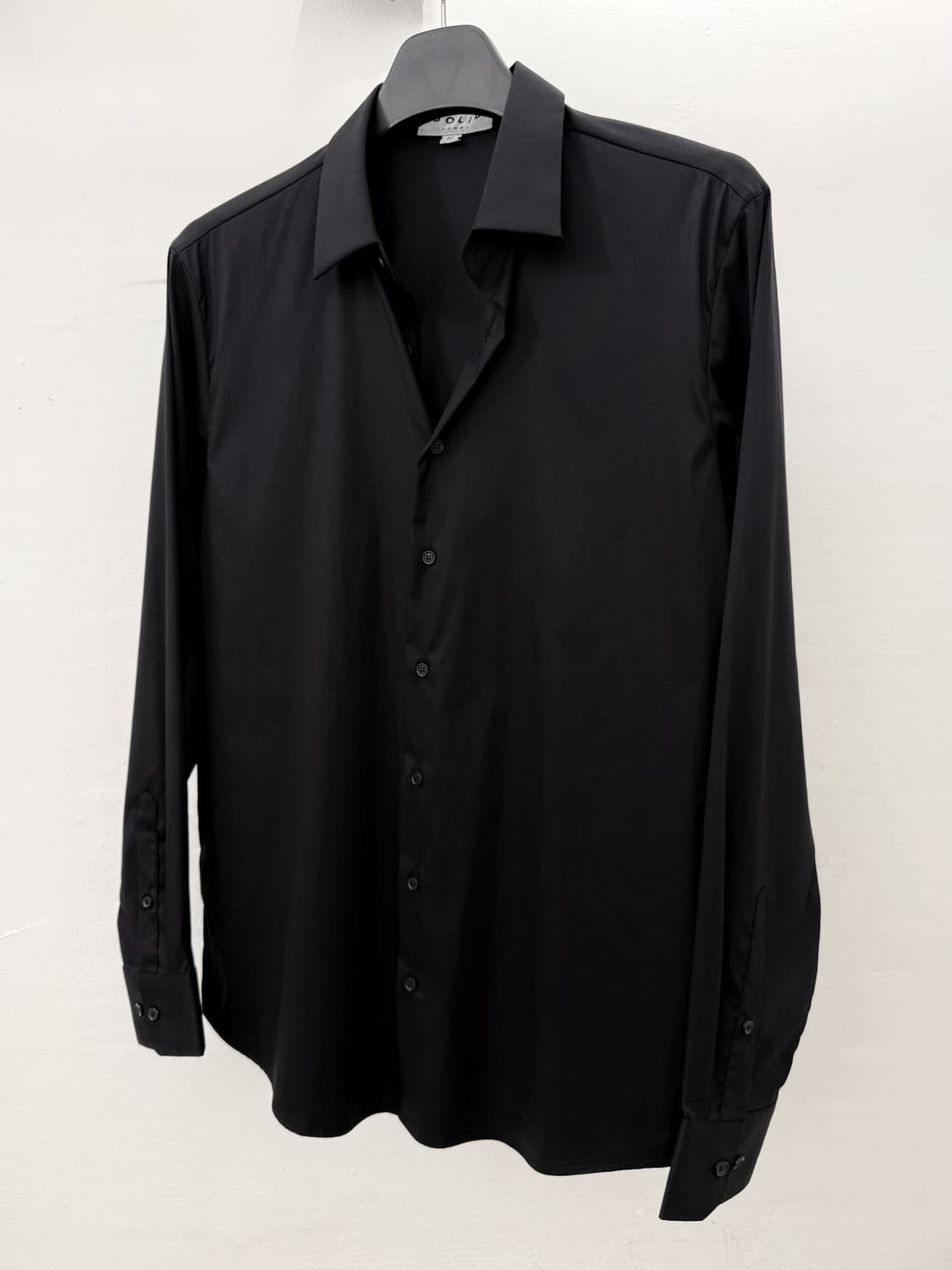 SOLID HOMME Black Stretch Dress Shirt 상품이미지2