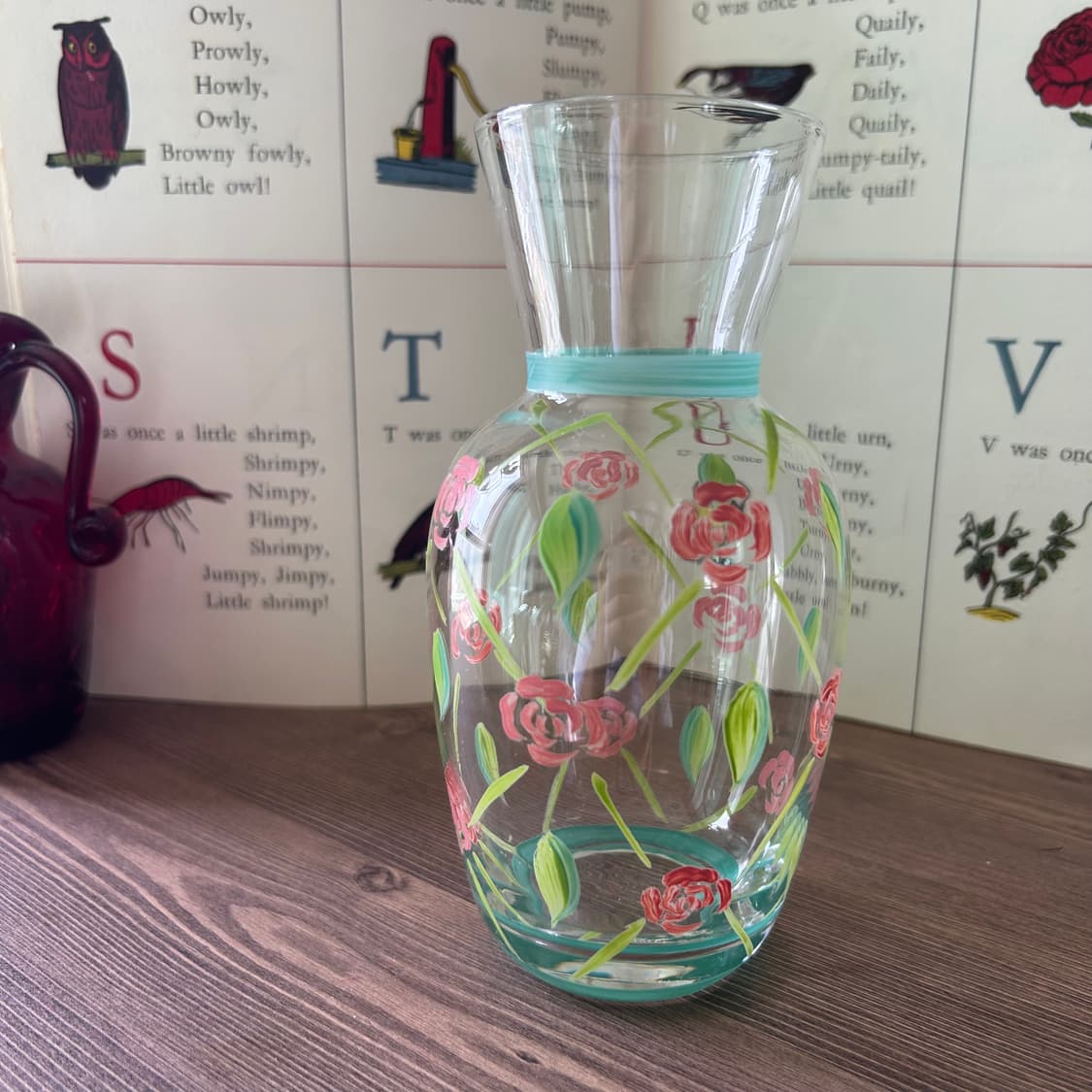 미국 빈티지 핸드페인티드 화병 꽃병 오브제 상품이미지2