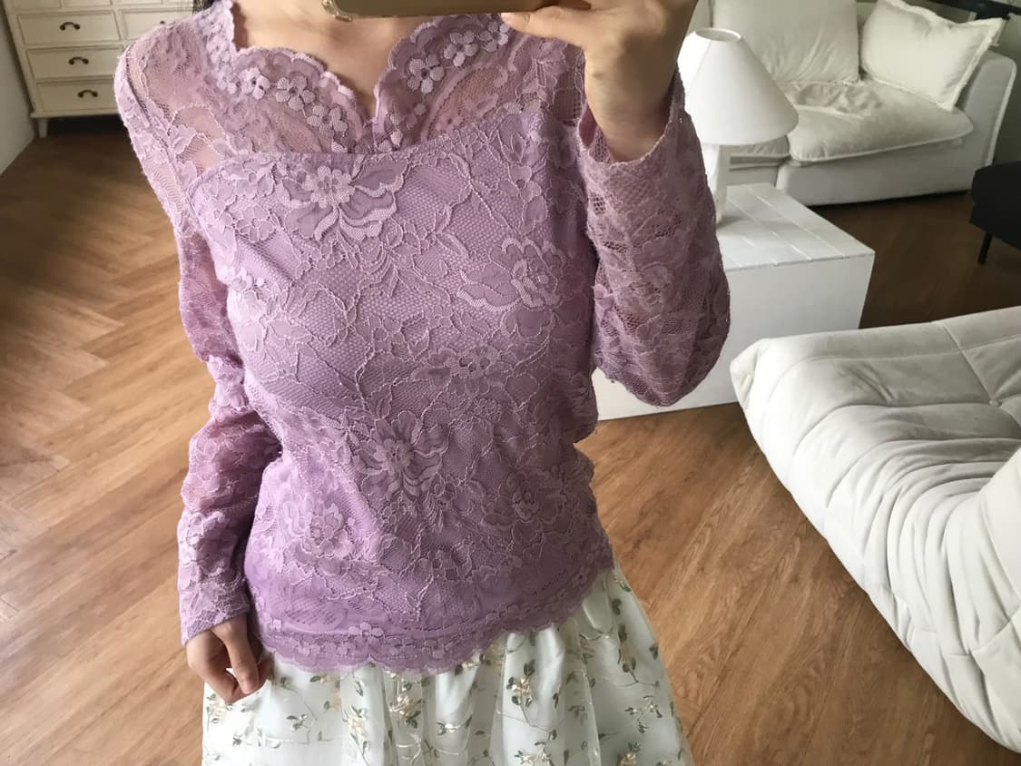 vintage purple lace top 상품이미지1