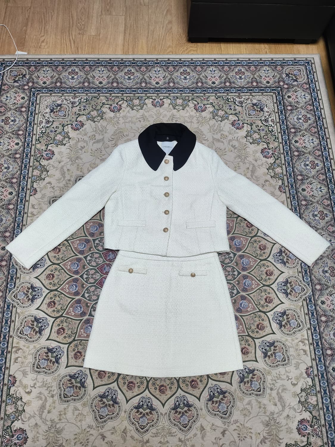 LAKEBRIT 트위드 셋업 아이보리 상품이미지1