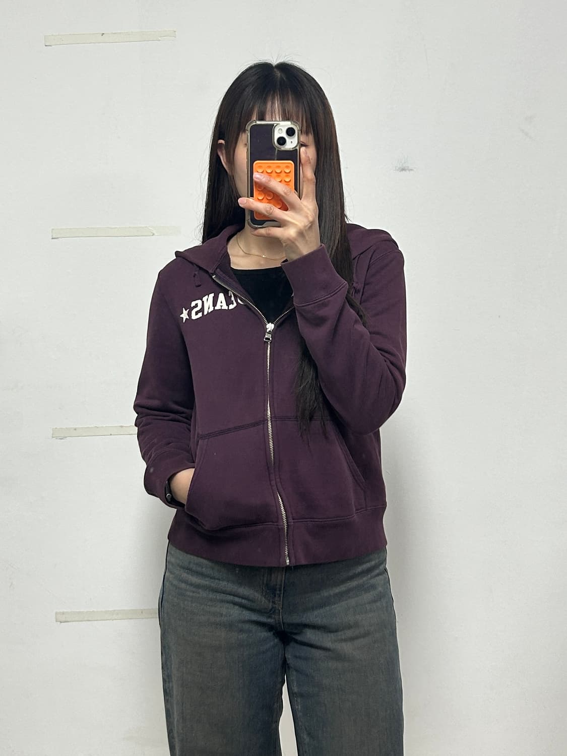 폴로 진스 빈티지 아치로고 버건디 후드집업 상품이미지2