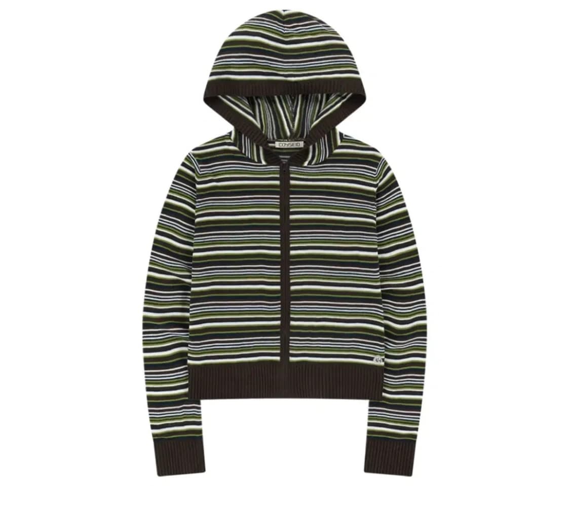 코이세이오 소프트 니트 집업 스트라이프 가디건 판매 상품이미지1