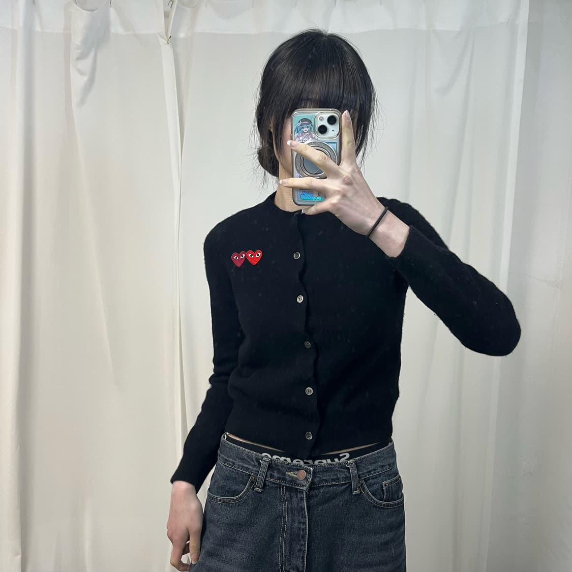 Comme des Garçons double patch cardigan 상품이미지1