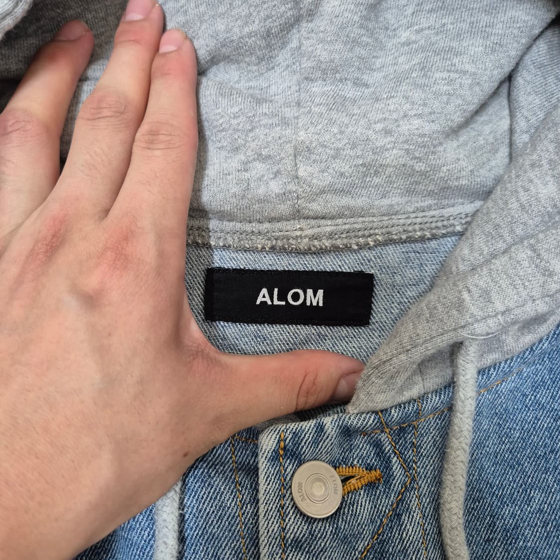 ALOM 알롬 트러커 후드 데님 청자켓 상품이미지4