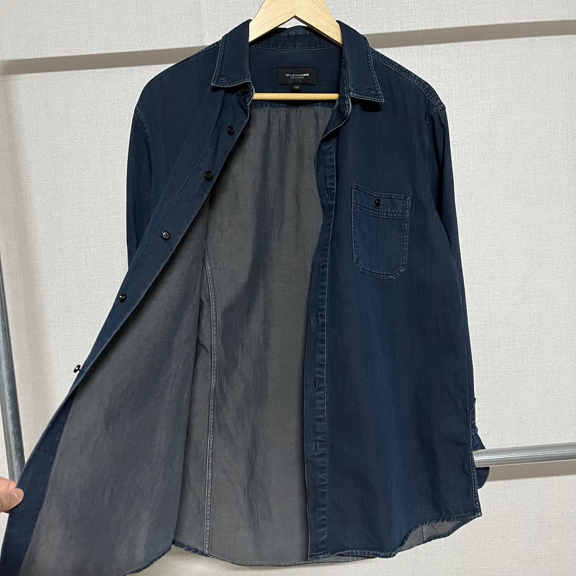 솔리드옴므 워싱 데님 셔츠 상품이미지7