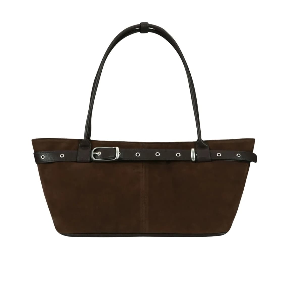 새상품 여밈 벨트 보트백 스웨이드 브라운 상품이미지1