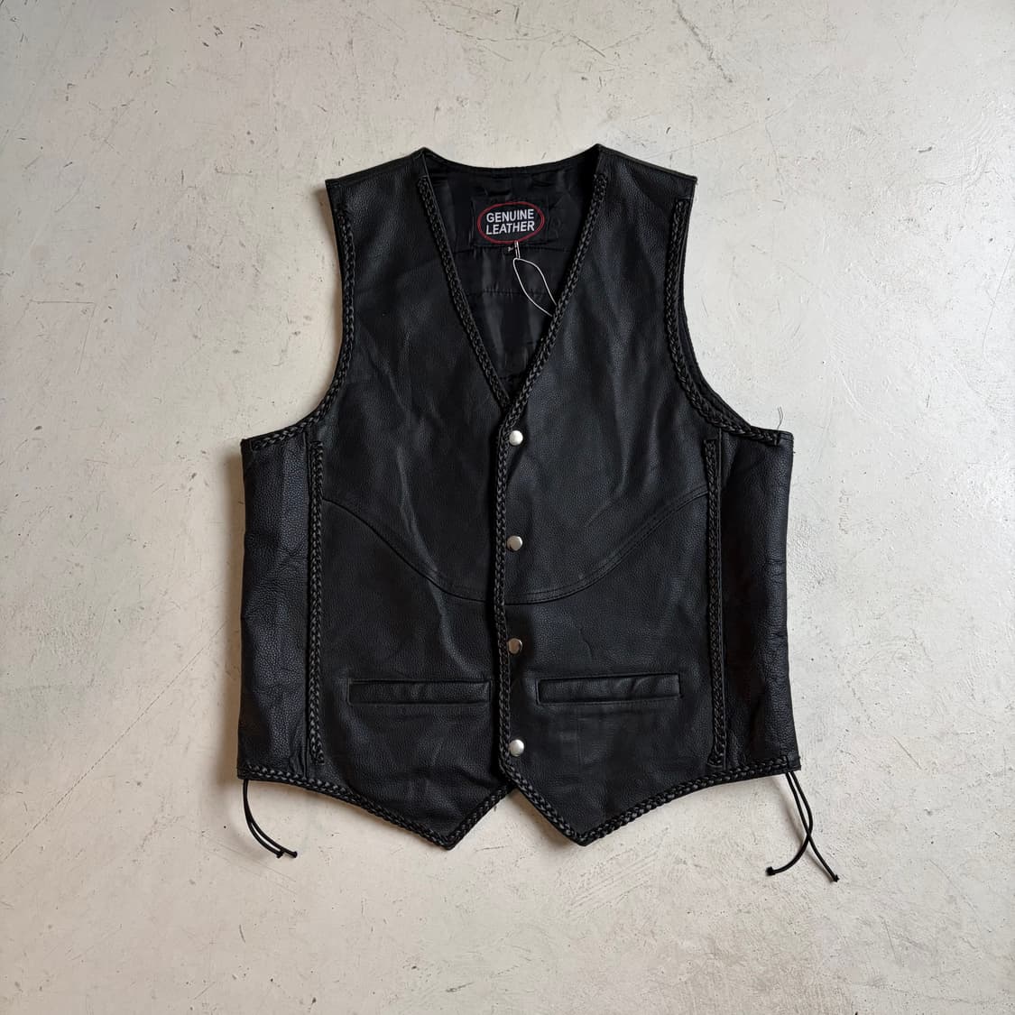 Genuine Leather 빈티지 가죽 베스트 M 상품이미지2