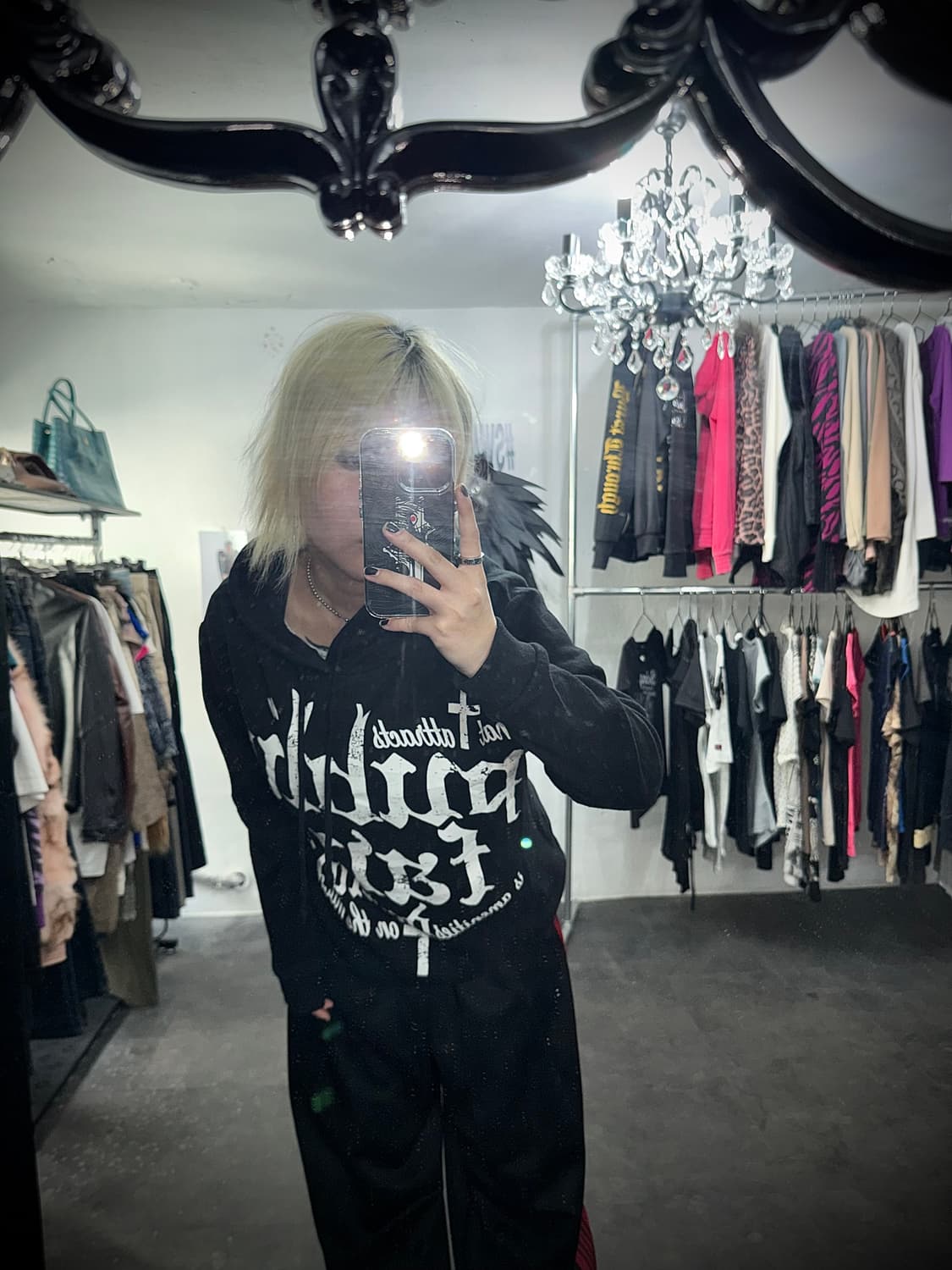Punk mood lettering hoodie longsleeve 상품이미지2