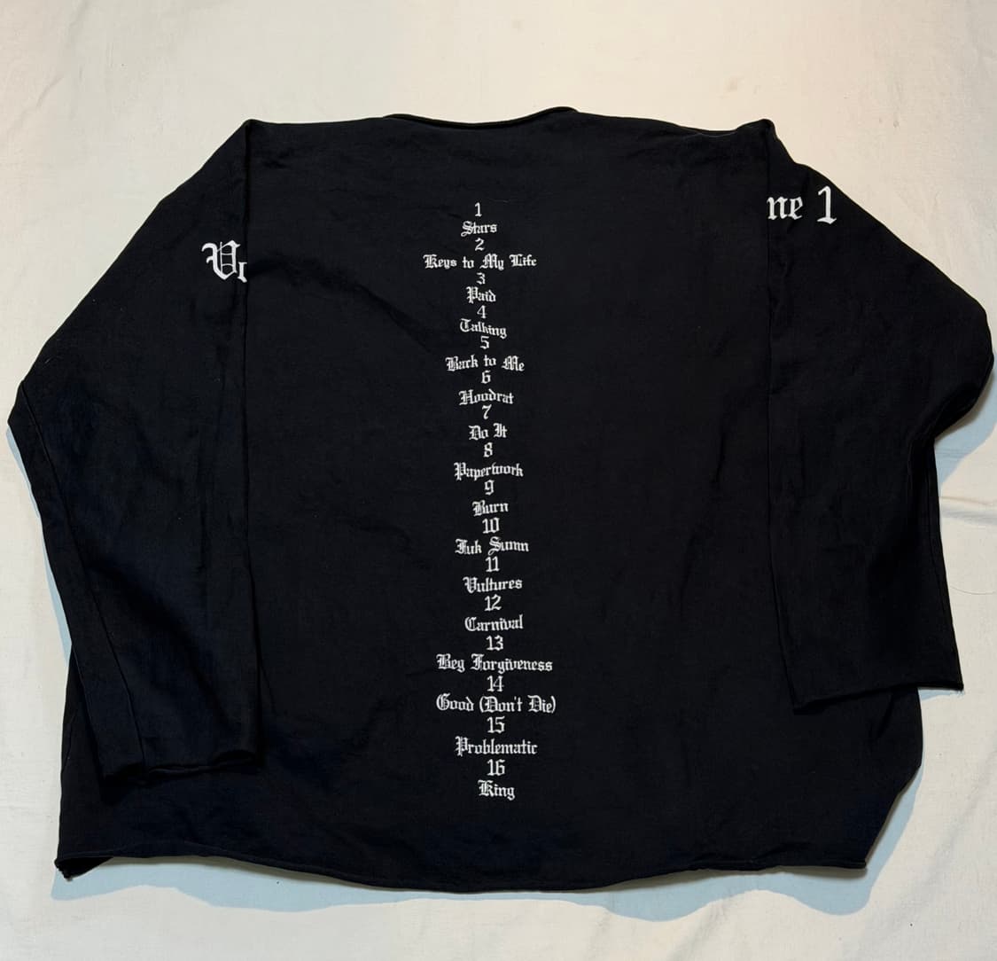 이지 벌쳐스 2 칸예 롱슬리브 티셔츠 블랙 상품이미지2