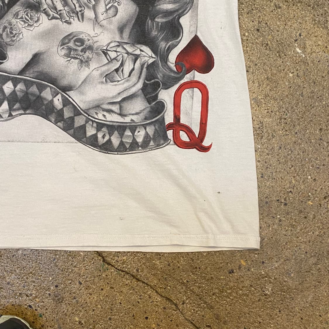 미국 빈티지 카드 해골 포인트 킹퀸 티셔츠 락티셔츠 반팔티 상품이미지3