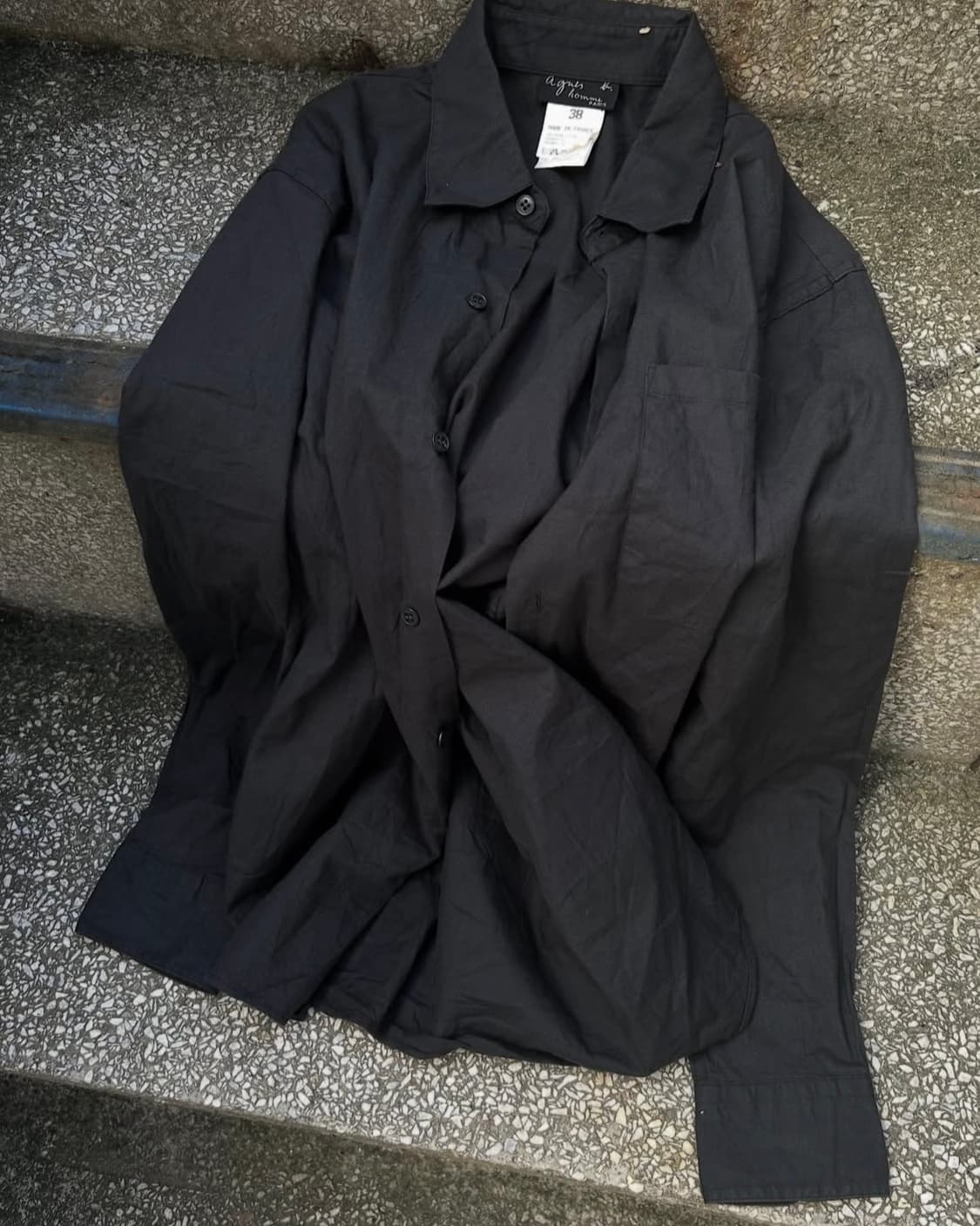 *rare* 2000s agnes b. 고딕 블랙 셔츠  상품이미지2