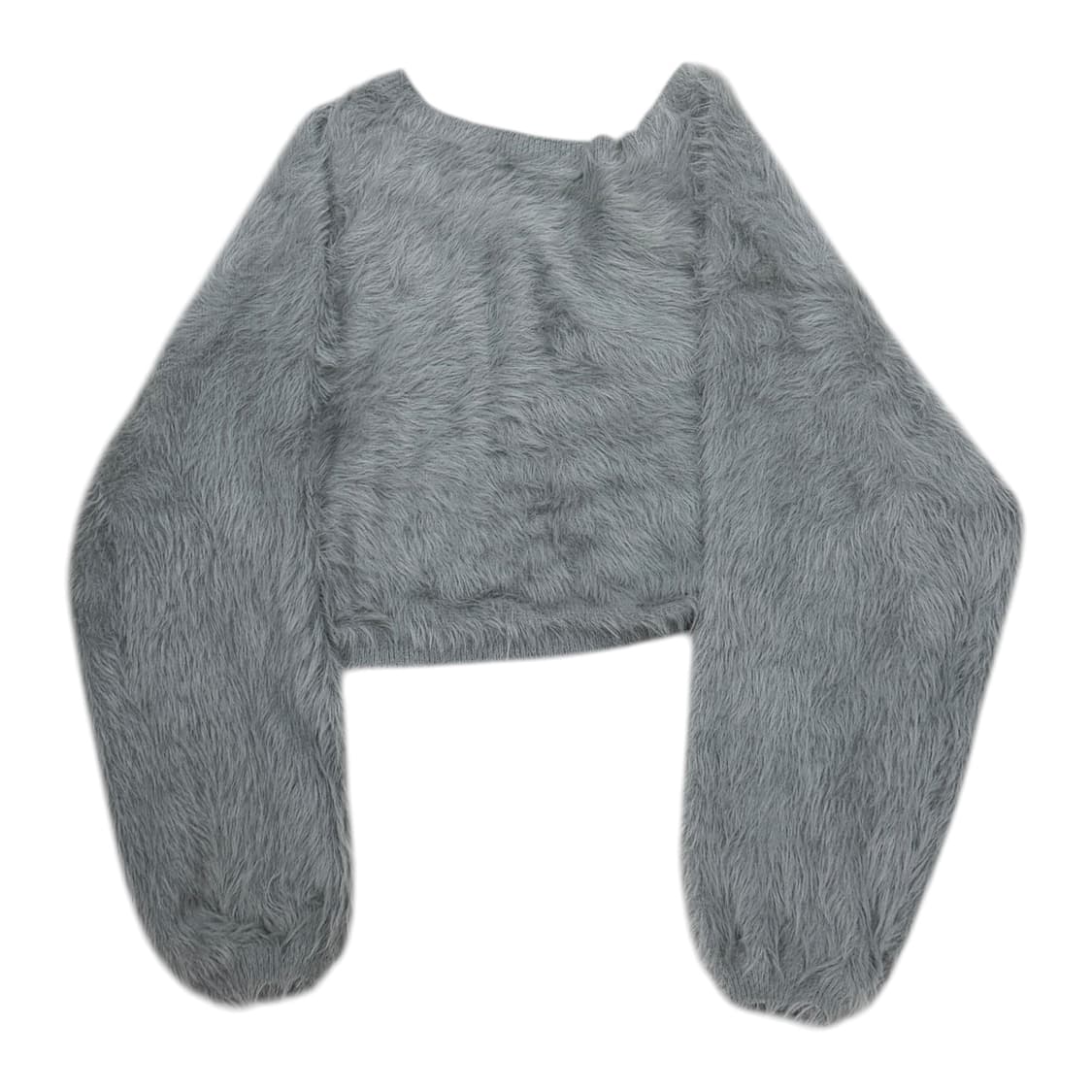 배드블러드 퍼 크롭 나일론 울 가디건 그레이 S 상품이미지3