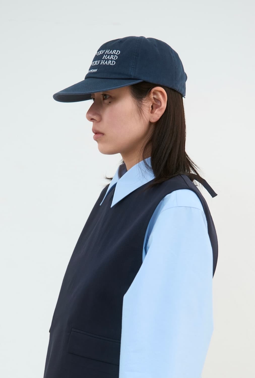 워크워크 레터링 네이비 코튼 볼캡 Free 상품이미지4