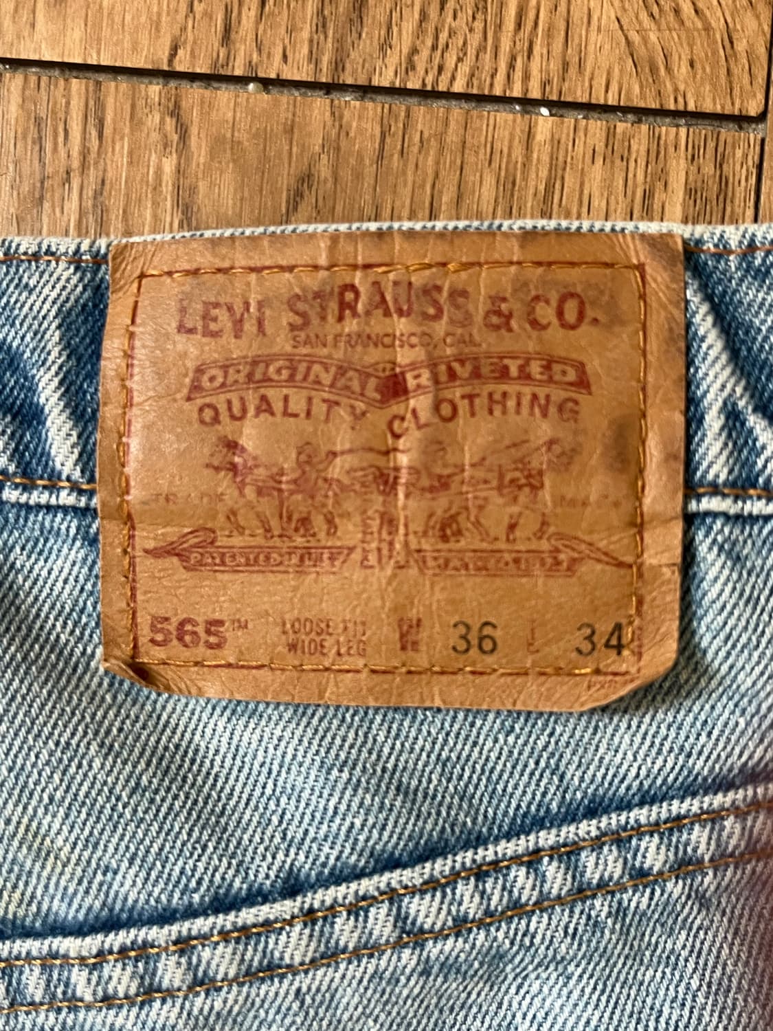 90s usa 리바이스 565 wide leg 36 /34 상품이미지4