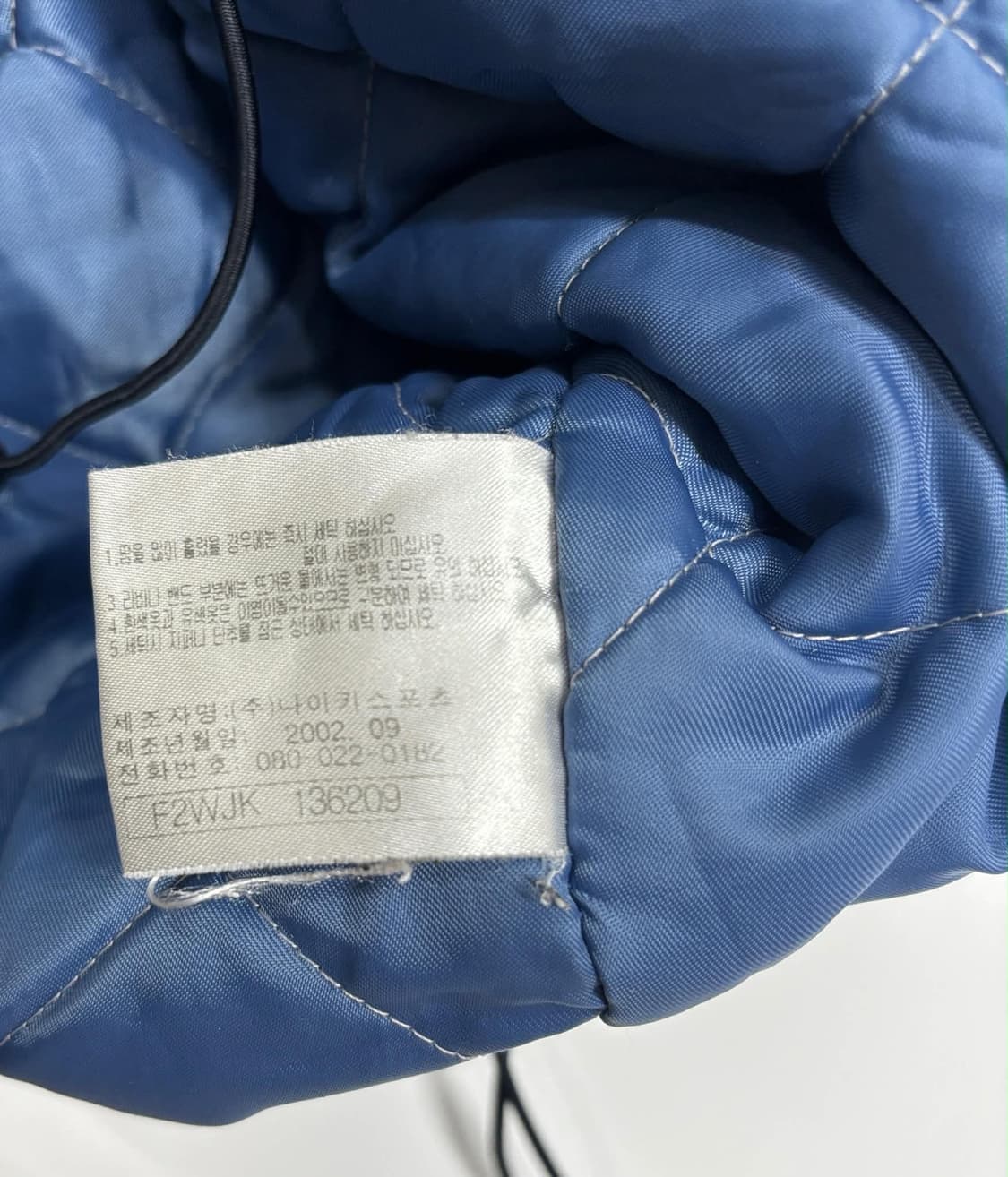 나이키 00s 핀터깔 솔로 스우시 네이비&스카이블루 올드스쿨 경량패딩 후 상품이미지5