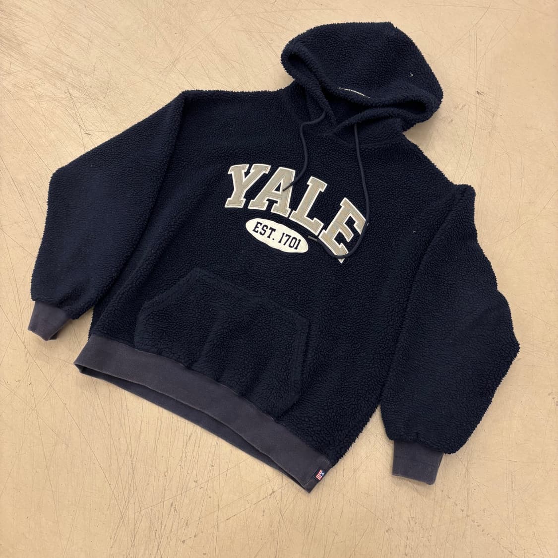 예일 빅로고 뽀글이 후리스 후드티 상품이미지1