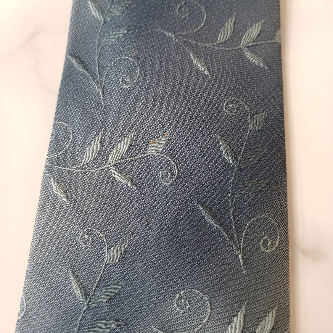 아쿠아스큐텀 실크 블루 자카드 패턴 넥타이 9.3cm A등급 A19560 상품이미지6