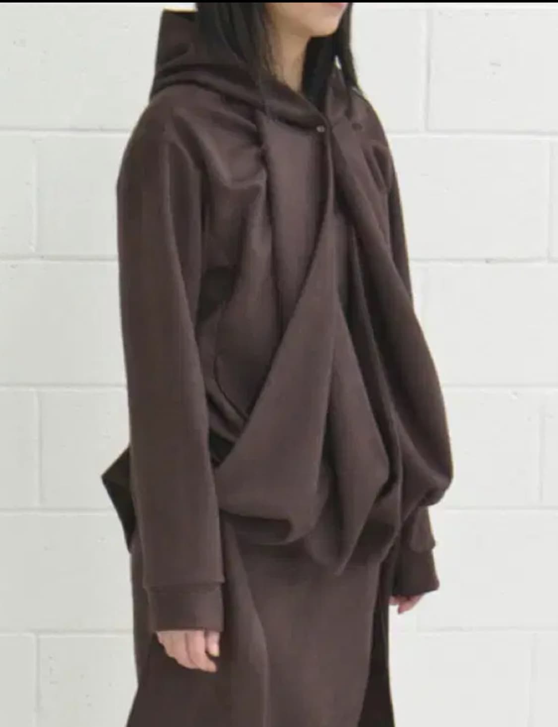 Tiles 스카프 후디 브라운 상품이미지1