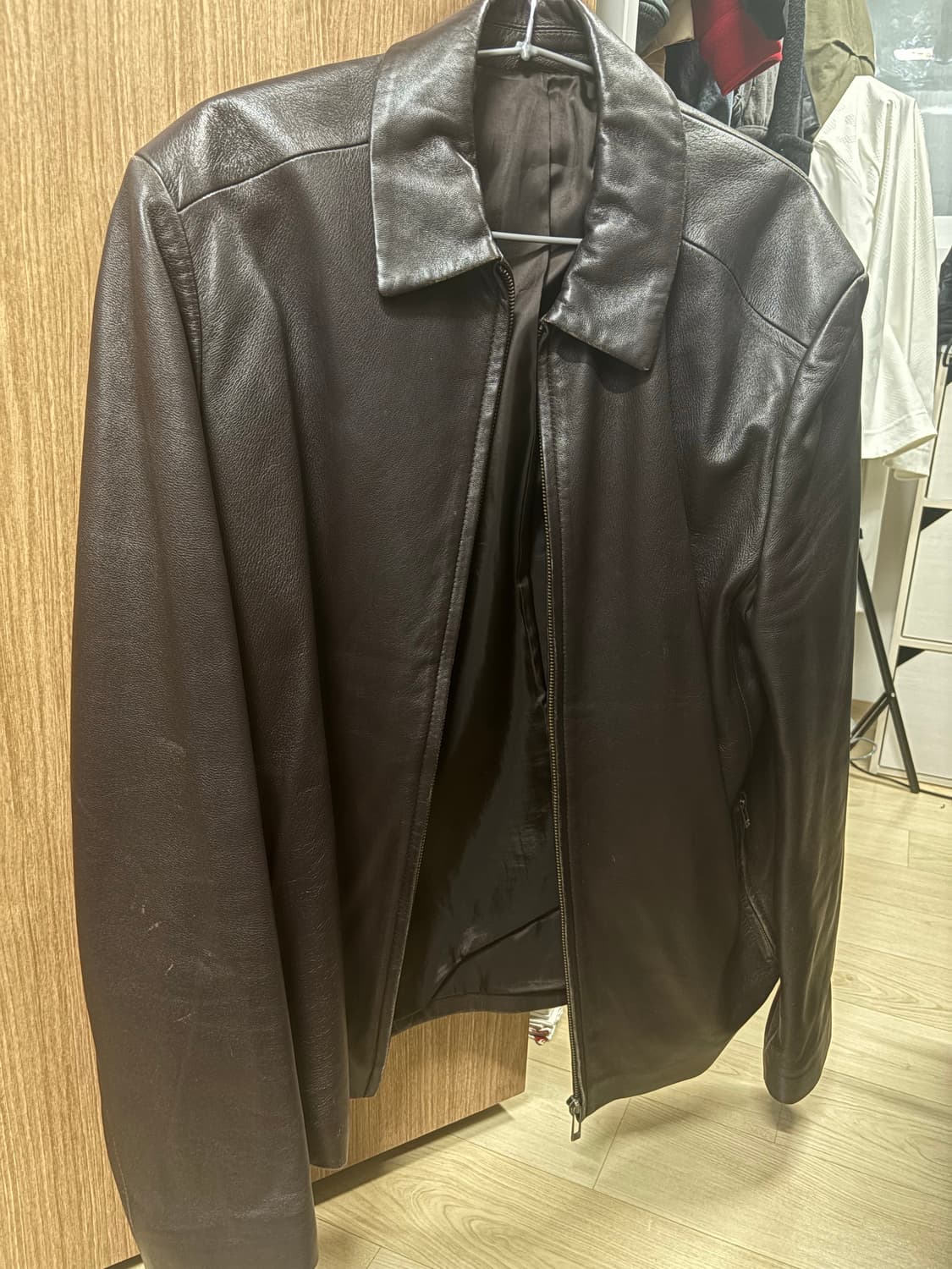리얼양가죽 자켓 L 브라운 상품이미지4