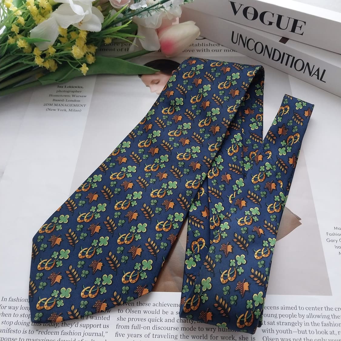 페라가모 실크 클로버 말굽 넥타이 9.5cm A+등급 K610
 상품이미지4