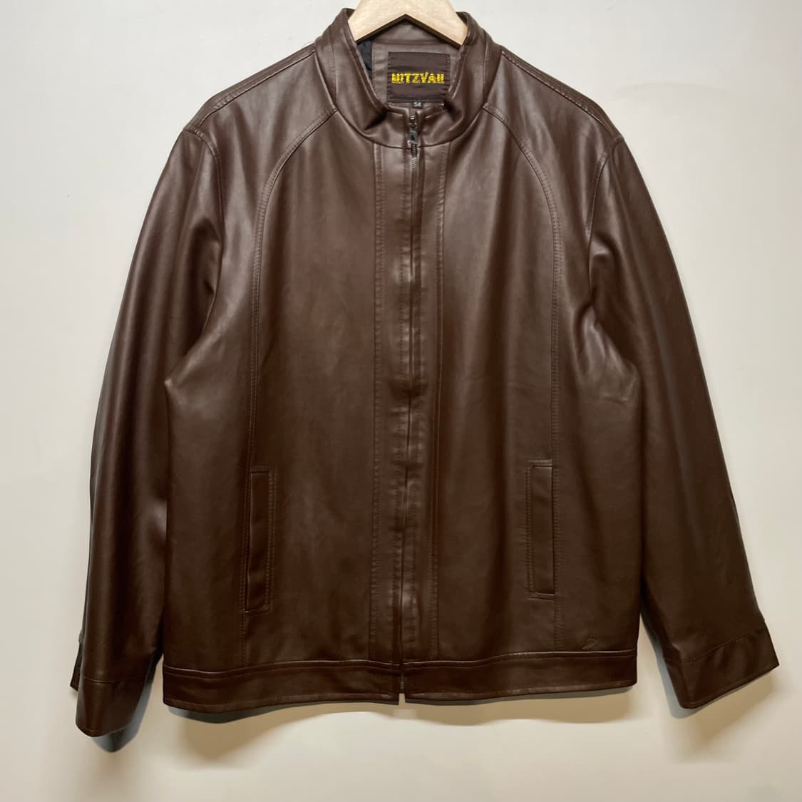 미츠바(MITZVAH) 브라운 레더 자켓  상품이미지1