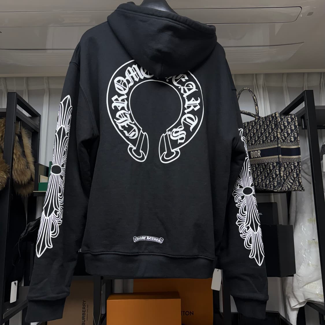 {클로젯}[L][새상품급 신형]크롬하츠 홀스슈 플로랄 헤비웨이트 후드집업 상품이미지3